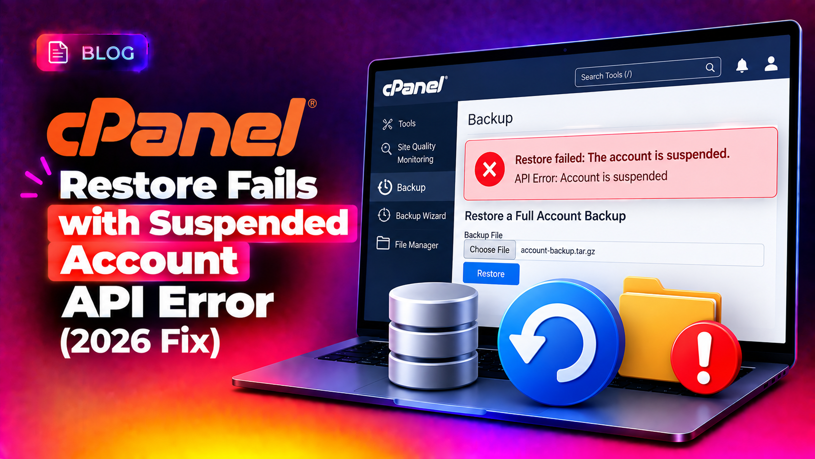 cPanel Restore Fails with Suspended Account API Error (2026 Fix)
