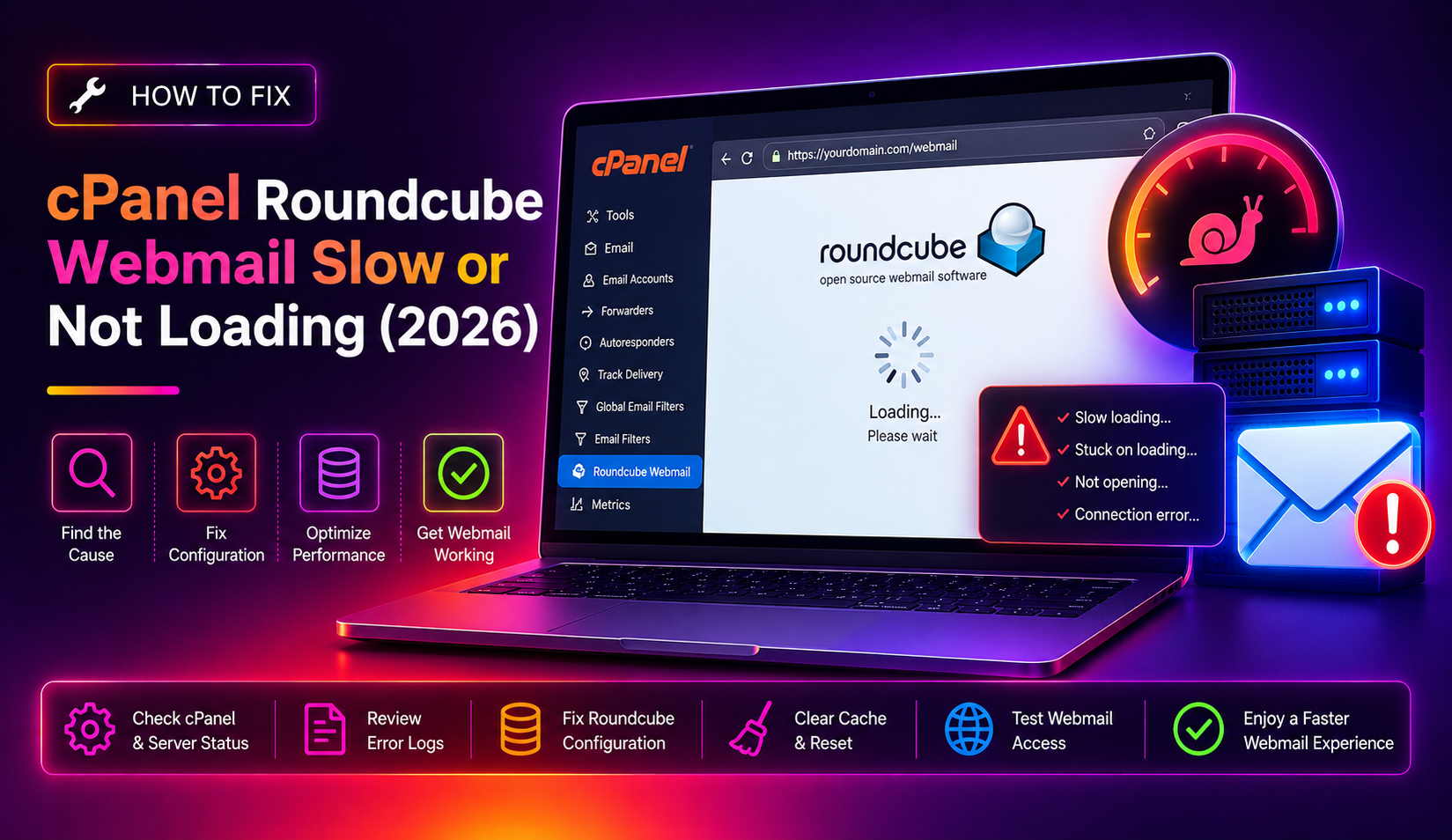 How to Fix cPanel Roundcube Webmail Slow or Not Loading (2026 Guide)