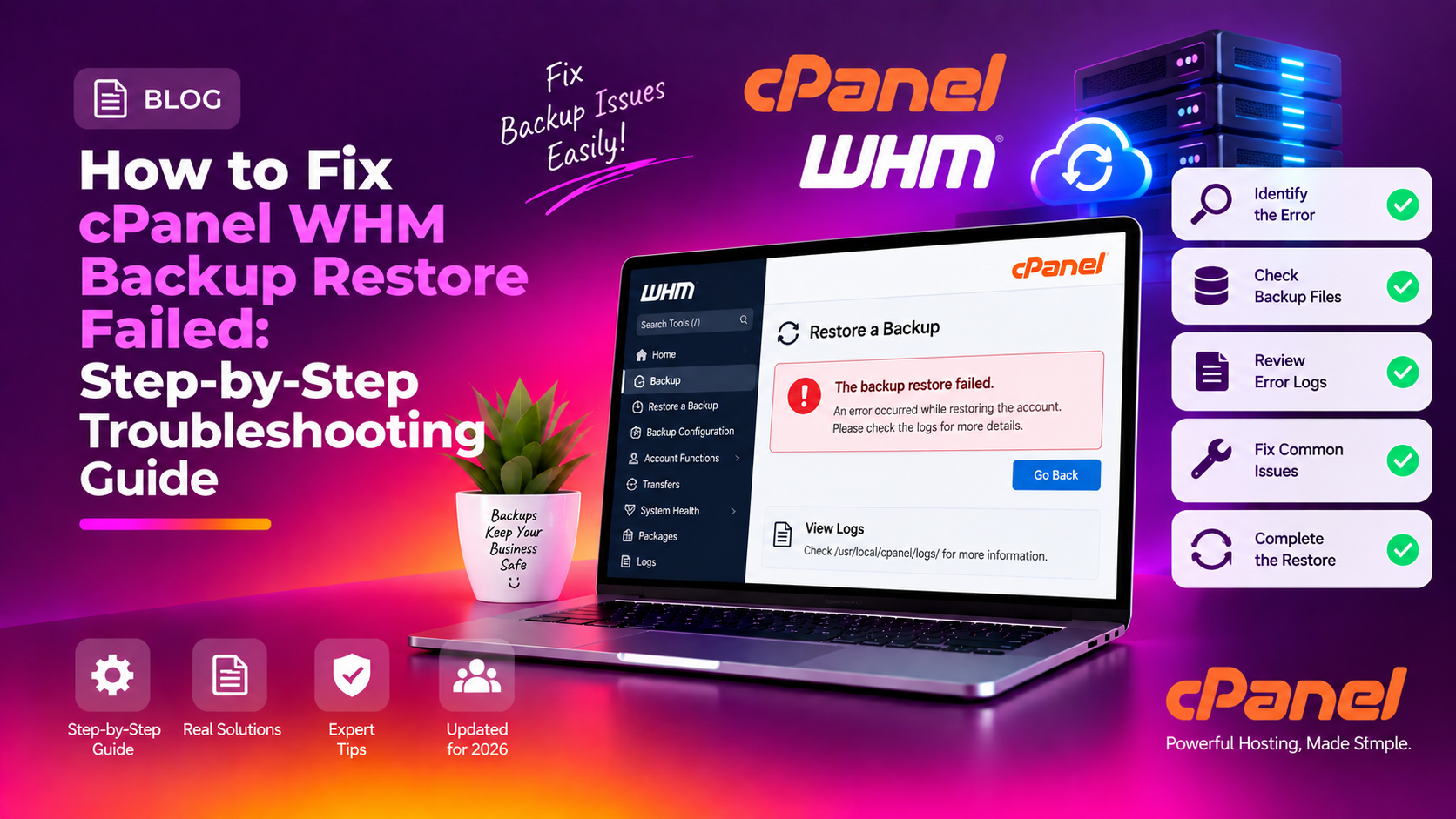cPanel WHM Backup Restore Failed: Step-by-Step Troubleshooting Guide