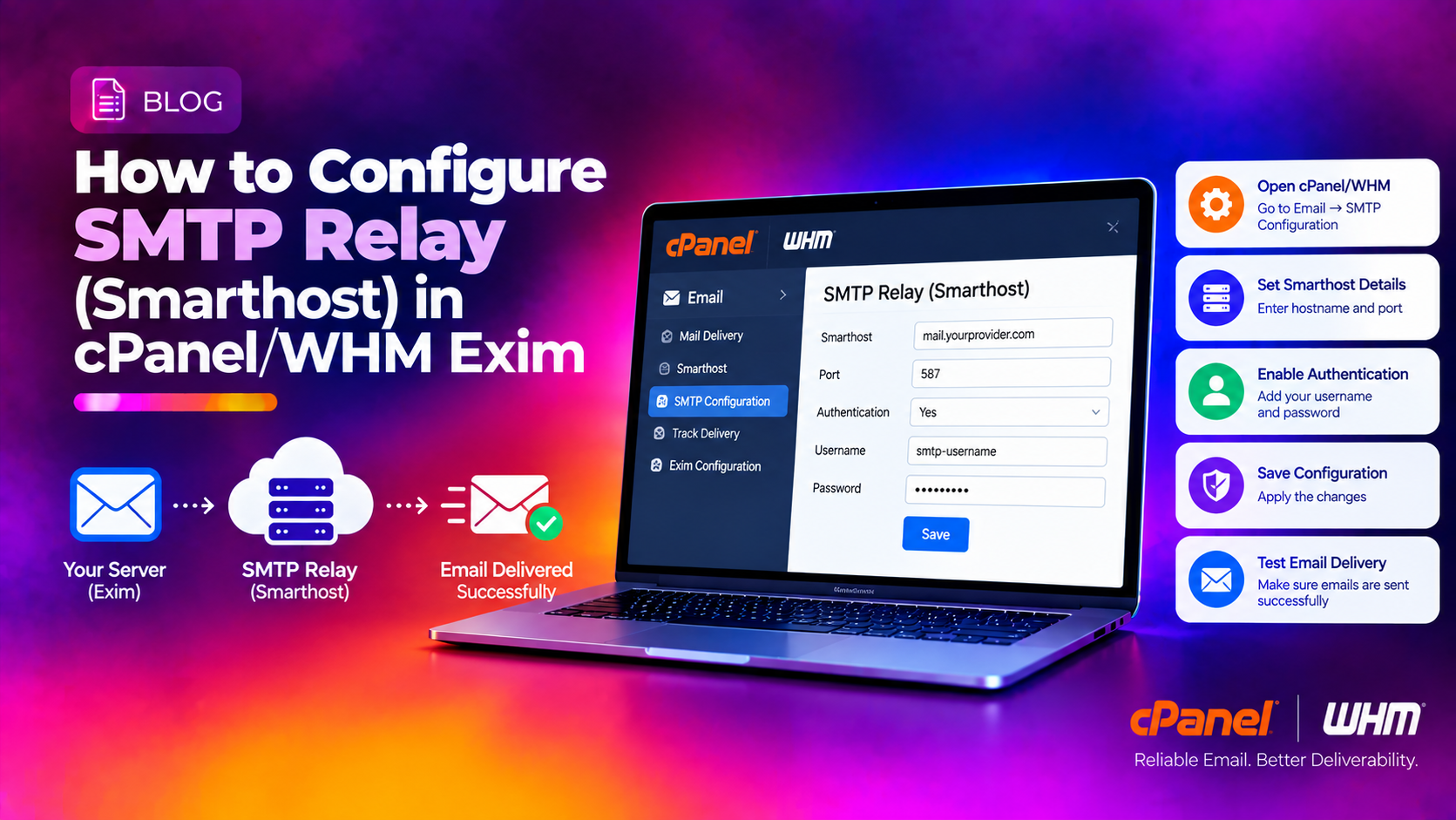 How to Configure SMTP Relay (Smarthost) in cPanel/WHM Exim