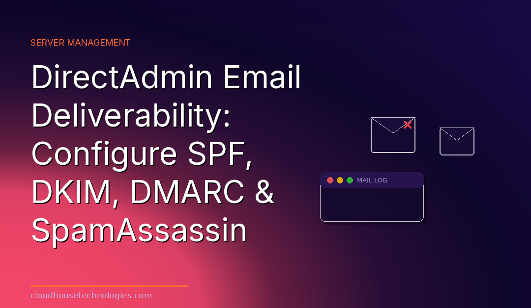 DirectAdmin Email Deliverability: Configure SPF, DKIM, DMARC & SpamAssassin