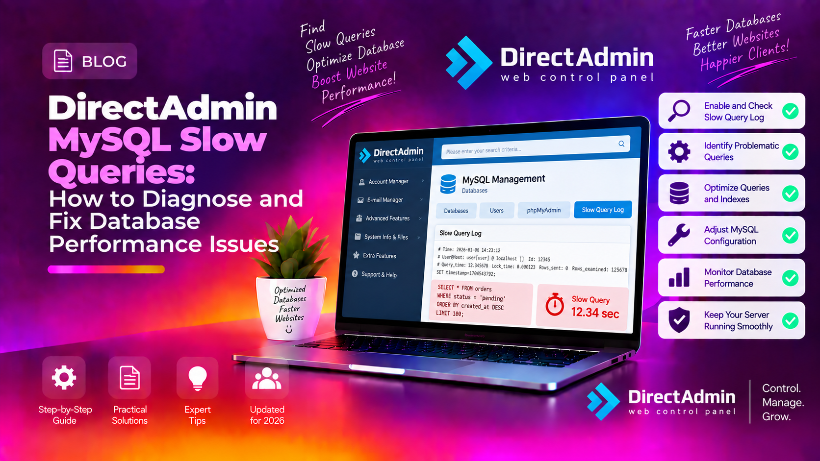 DirectAdmin MySQL Slow Queries: How to Diagnose and Fix Database Performance Issues