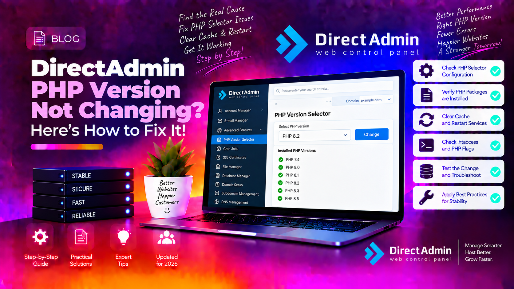 DirectAdmin PHP Version Not Changing? Here's How to Fix It