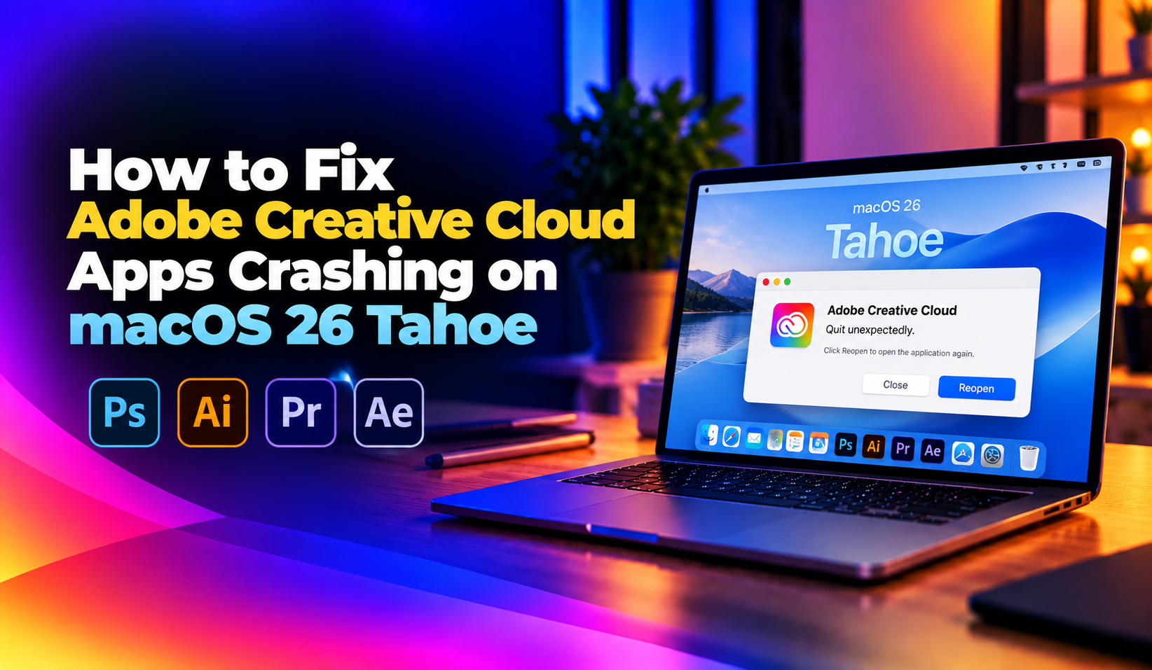 Fix Adobe Creative Cloud Apps Crashing on macOS 26 Tahoe (2026)