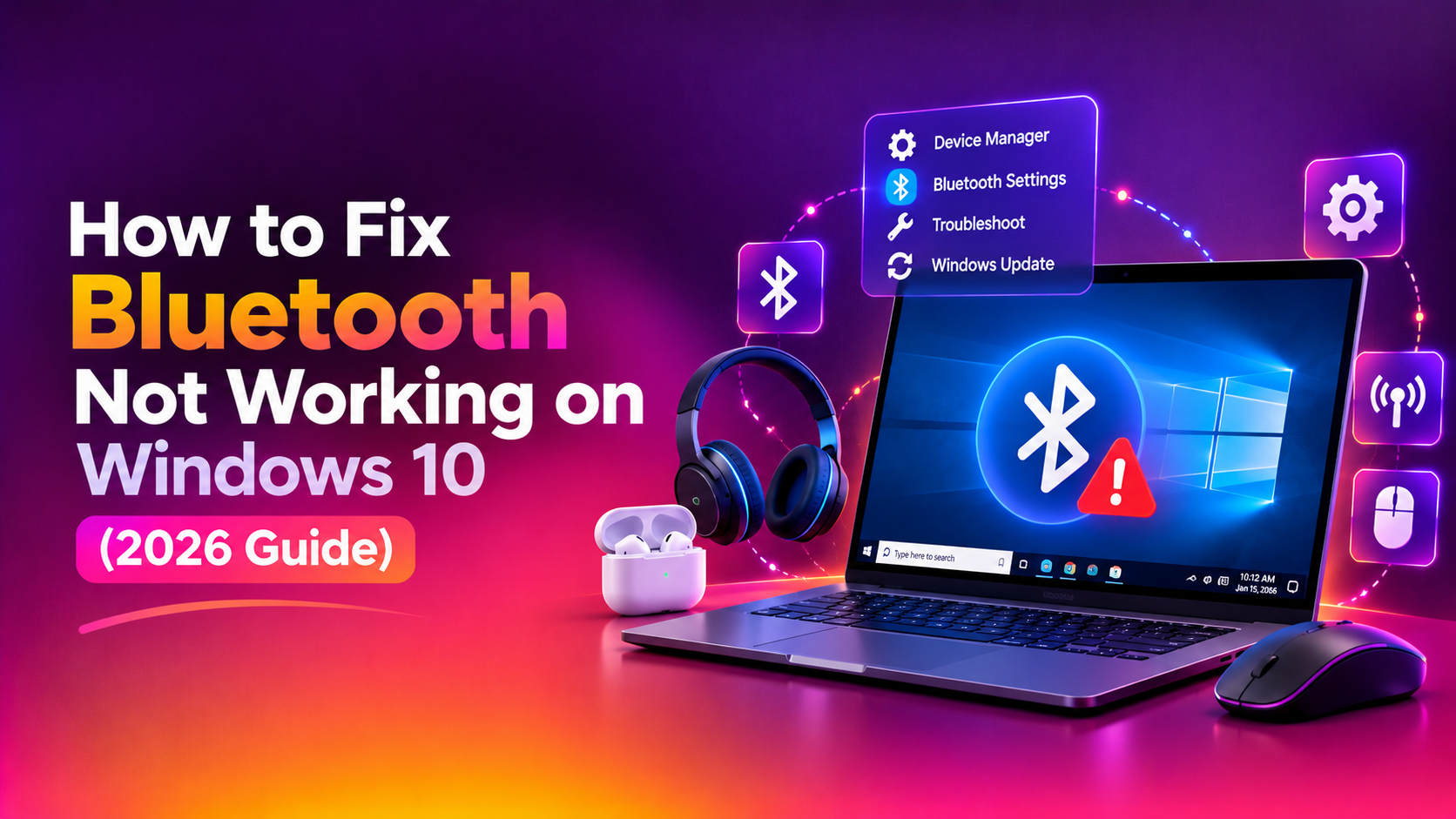 How to Fix Bluetooth Not Working on Windows 10 (2026 Guide)