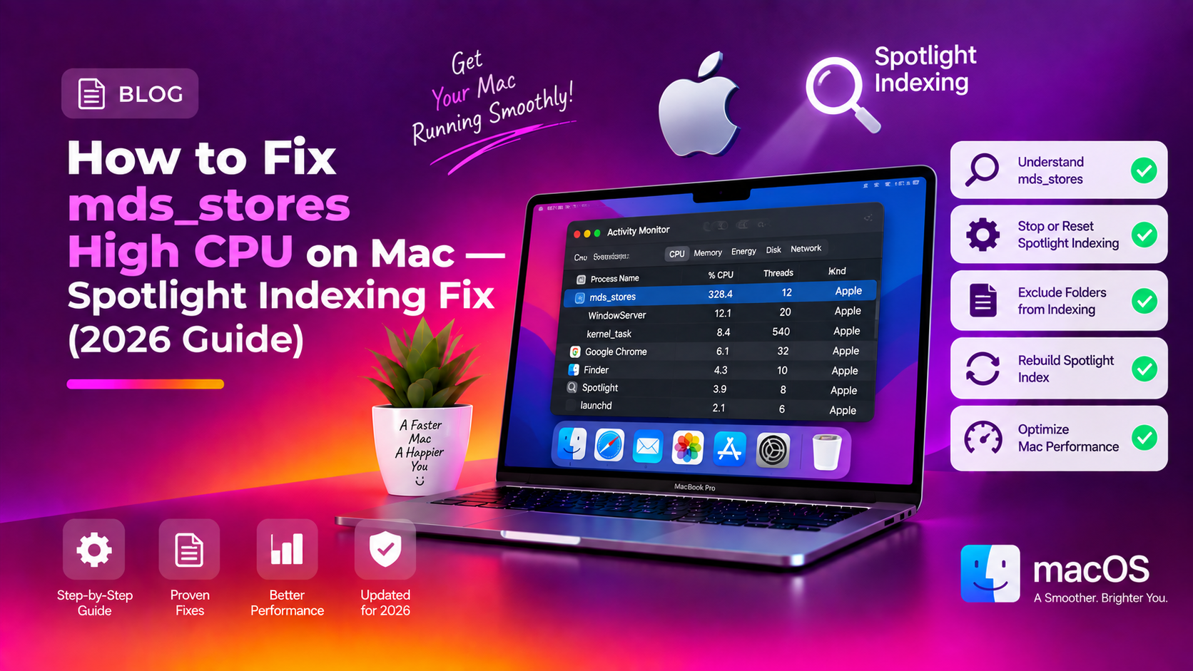How to Fix mds_stores High CPU on Mac — Spotlight Indexing Fix (2026 Guide)