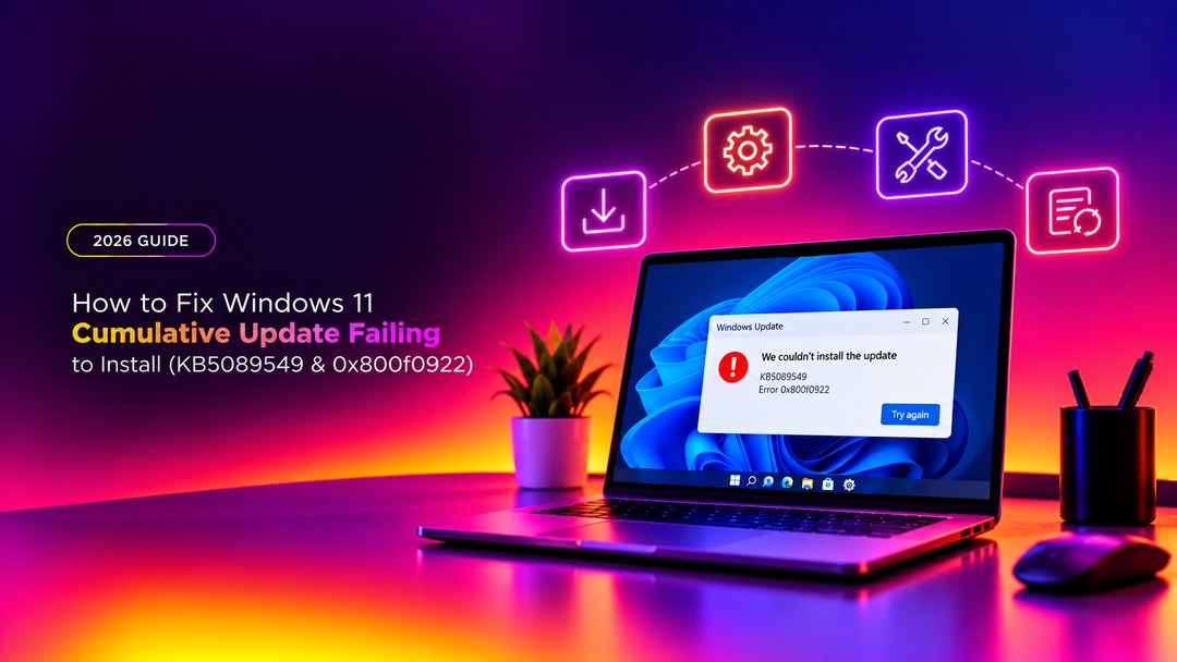 How to Fix Windows 11 Cumulative Update Failing to Install (KB5089549 & 0x800f0922) (2026 Guide)