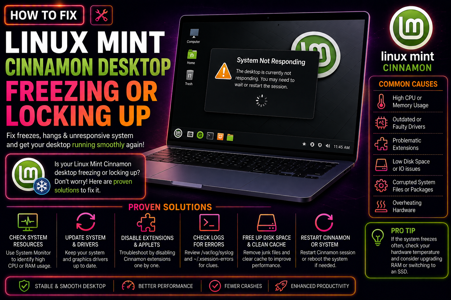How to Fix Linux Mint Cinnamon Desktop Freezing or Locking Up (2026 Guide)