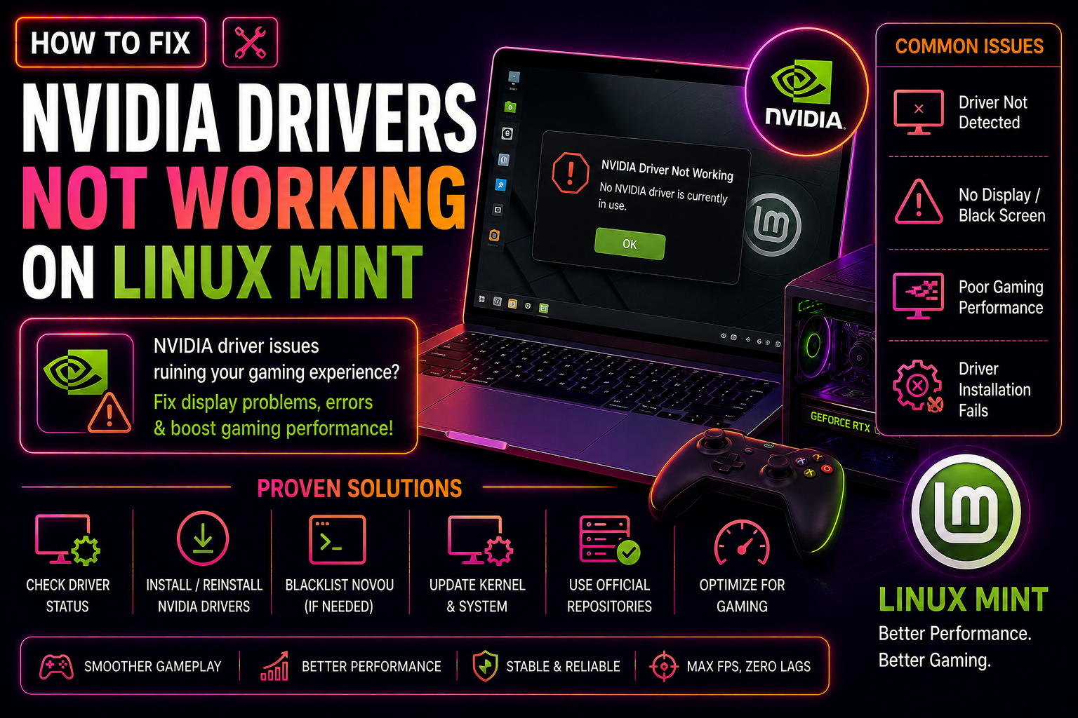 How to Fix NVIDIA Drivers Not Working on Linux Mint for Gaming (2026 Guide)