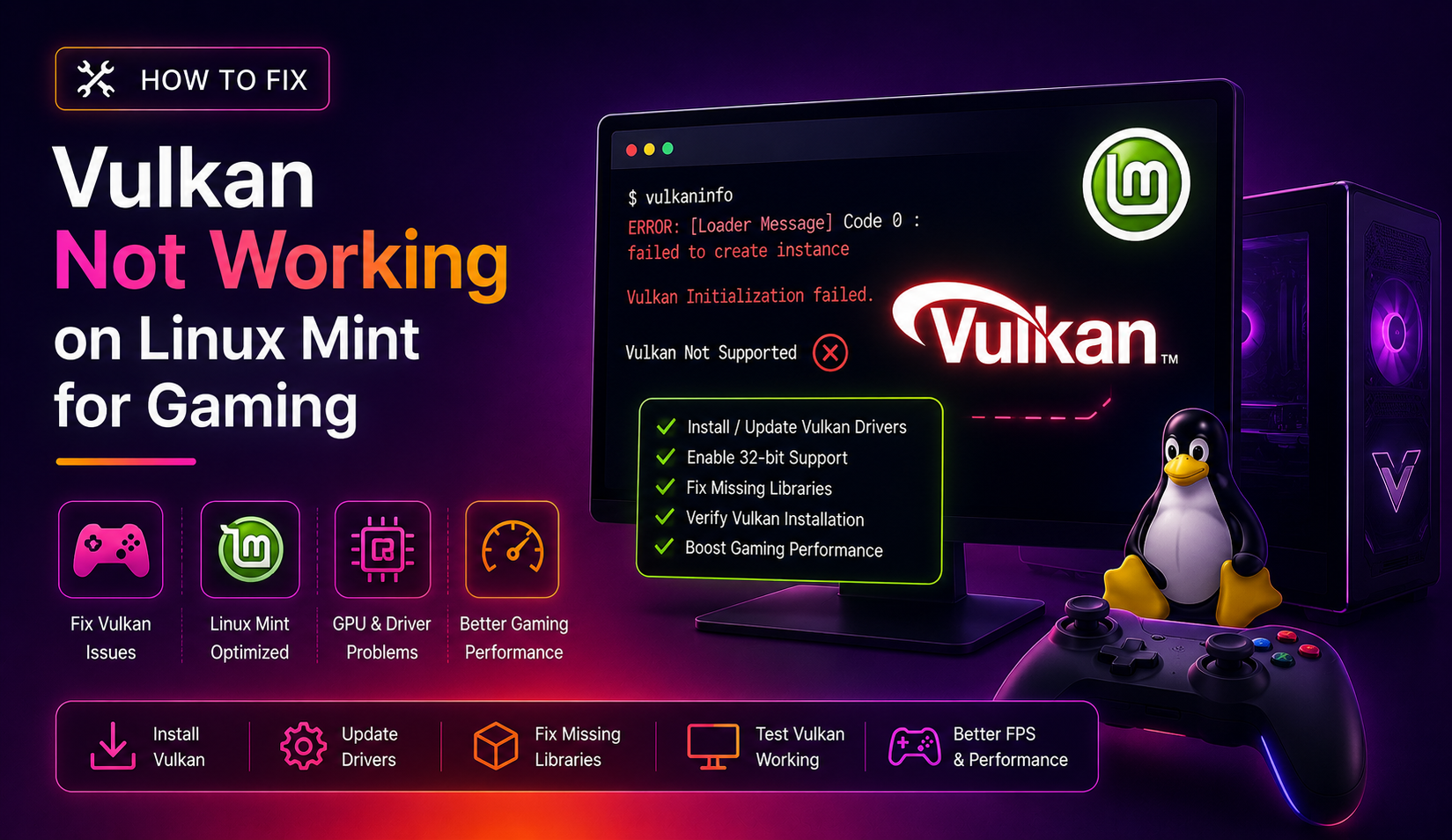 How to Fix Vulkan Not Working on Linux Mint for Gaming (2026 Guide)