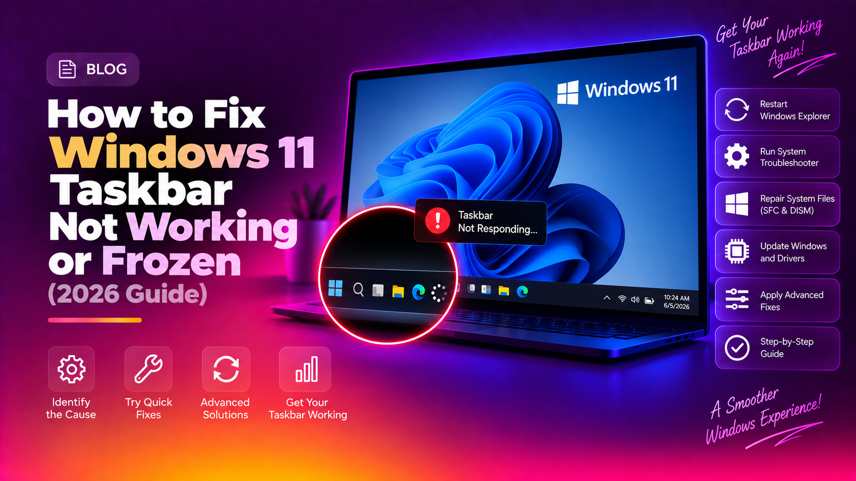 How to Fix Windows 11 Taskbar Not Working or Frozen (2026 Guide)