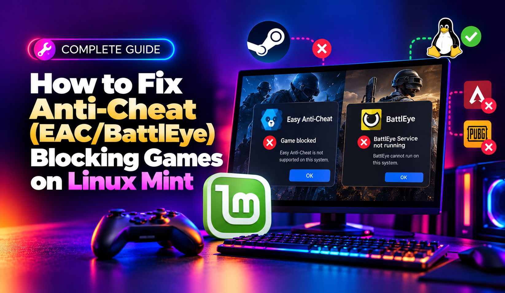 How to Fix Anti-Cheat (EAC/BattlEye) Blocking Games on Linux Mint (2026 Guide)