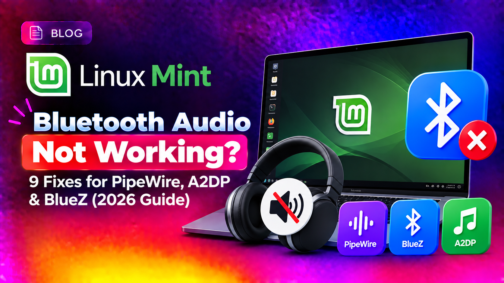 Linux Mint Bluetooth Audio Not Working? 9 Fixes for PipeWire, A2DP & BlueZ (2026 Guide)