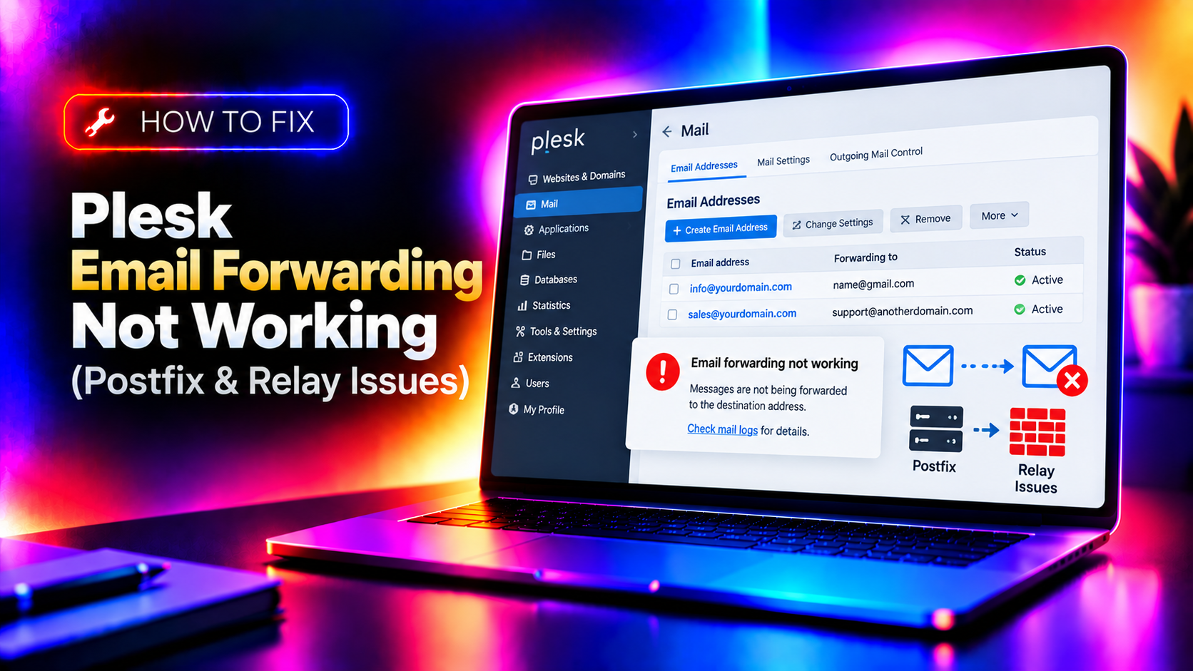 How to Fix Plesk Email Forwarding Not Working (Postfix & Relay Issues)