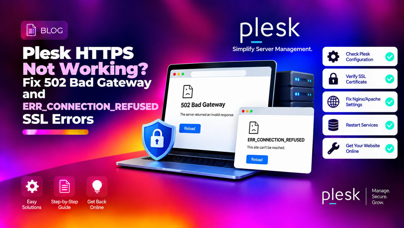 Plesk HTTPS Not Working? Fix 502 Bad Gateway and ERR_CONNECTION_REFUSED SSL Errors