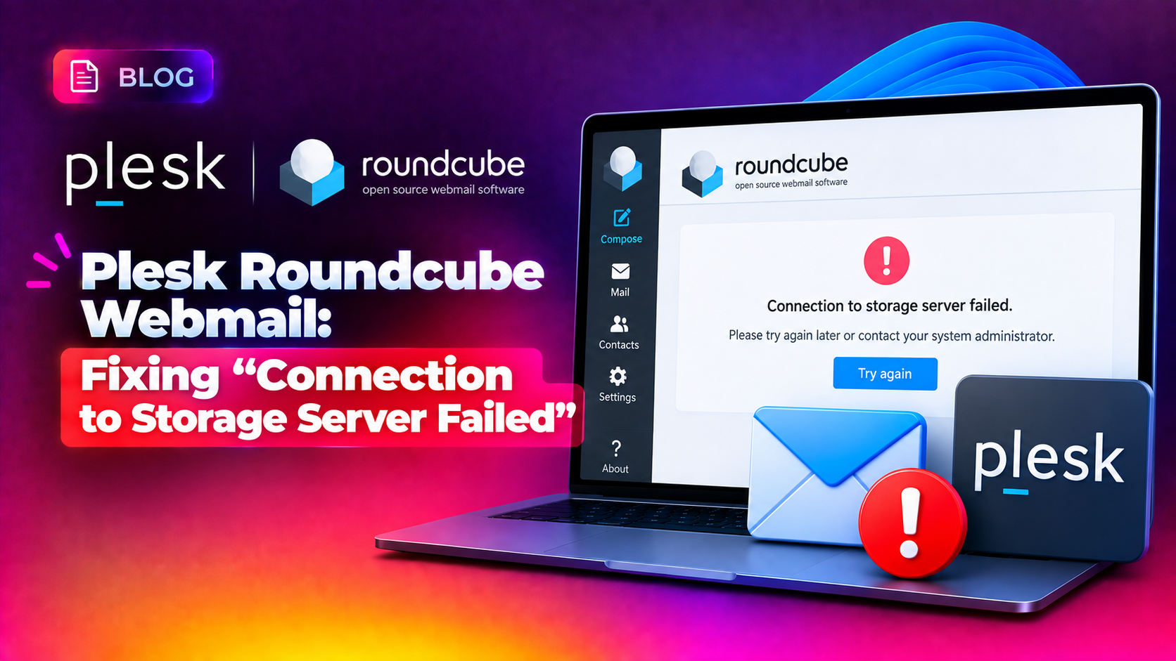 Plesk Roundcube Webmail: Fixing “Connection to Storage Server Failed”