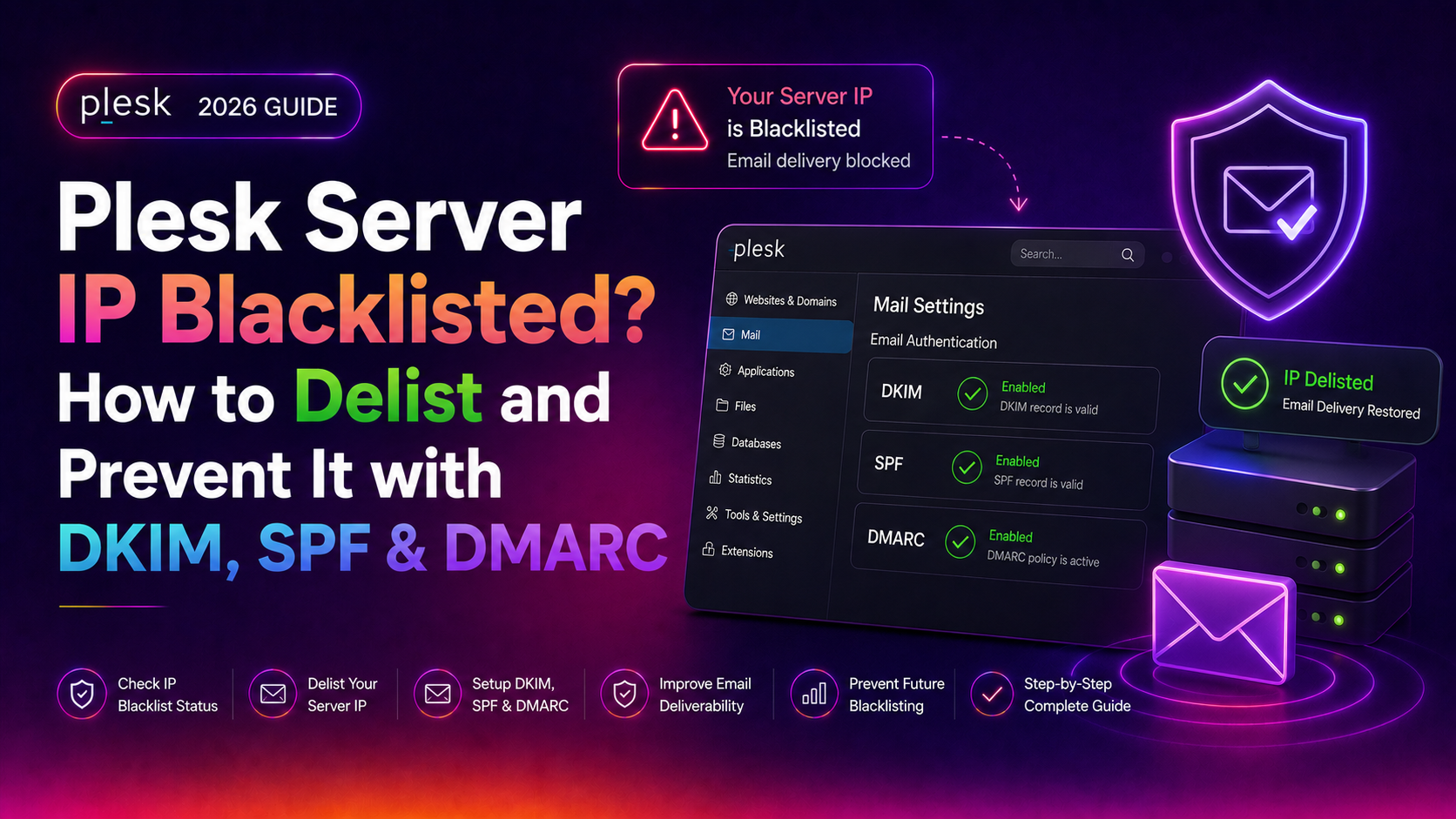 Plesk Server IP Blacklisted? How to Delist and Prevent It with DKIM, SPF & DMARC