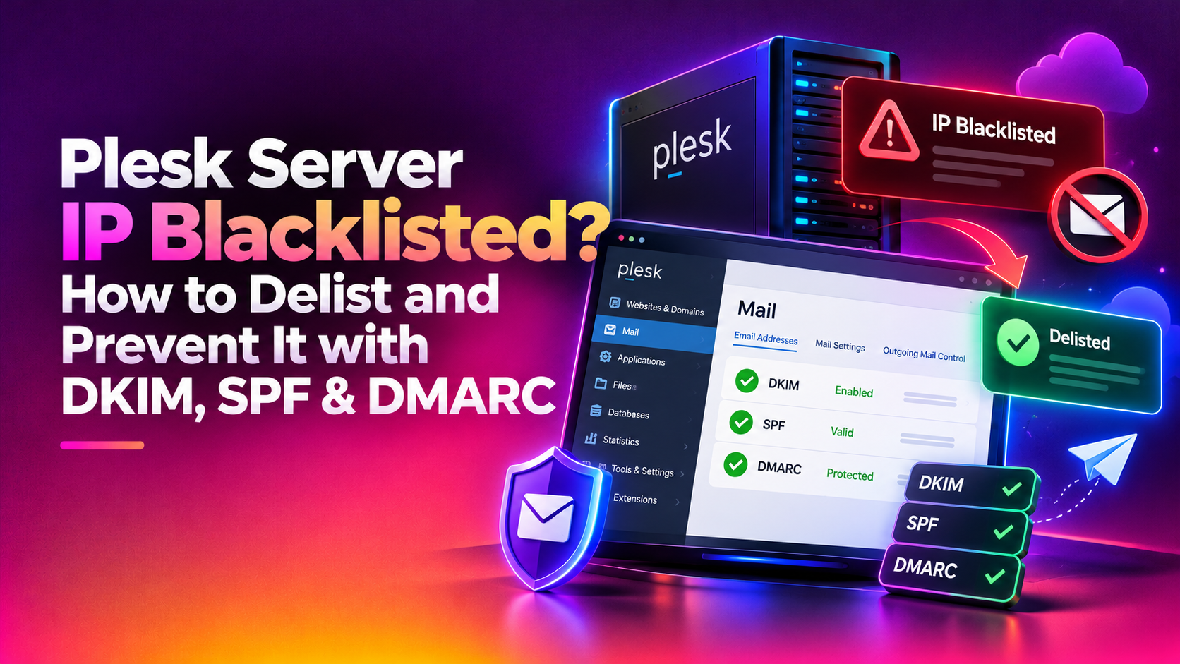 Plesk Server IP Blacklisted? How to Delist and Prevent It with DKIM, SPF & DMARC