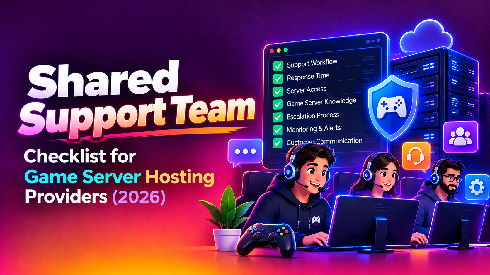Shared Support Team Checklist for Game Server Hosting Providers (2026)