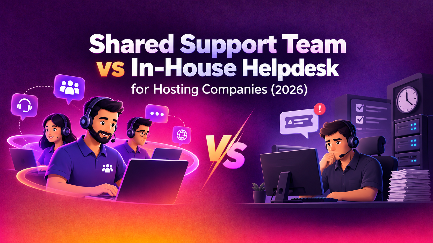 Shared Support Team vs In-House Helpdesk for Hosting Companies (2026)