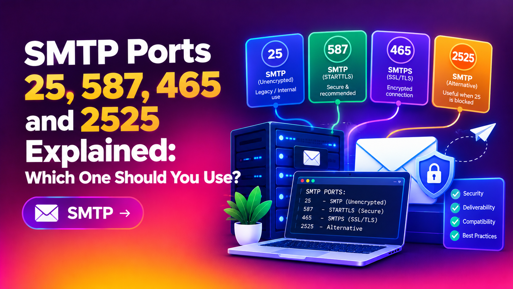 SMTP Ports 25, 587, 465 and 2525 Explained: Which One Should You Use?