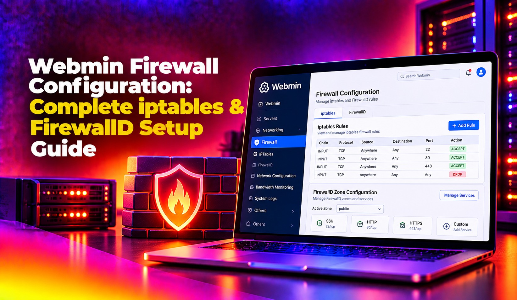 Webmin Firewall Configuration: Complete iptables & FirewallD Setup Guide