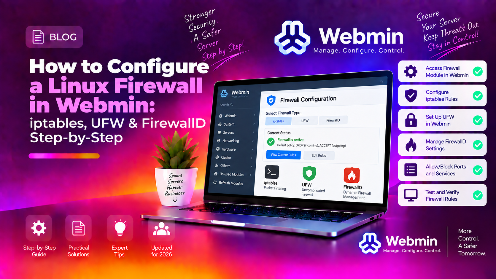 How to Configure a Linux Firewall in Webmin: iptables, UFW & FirewallD Step-by-Step