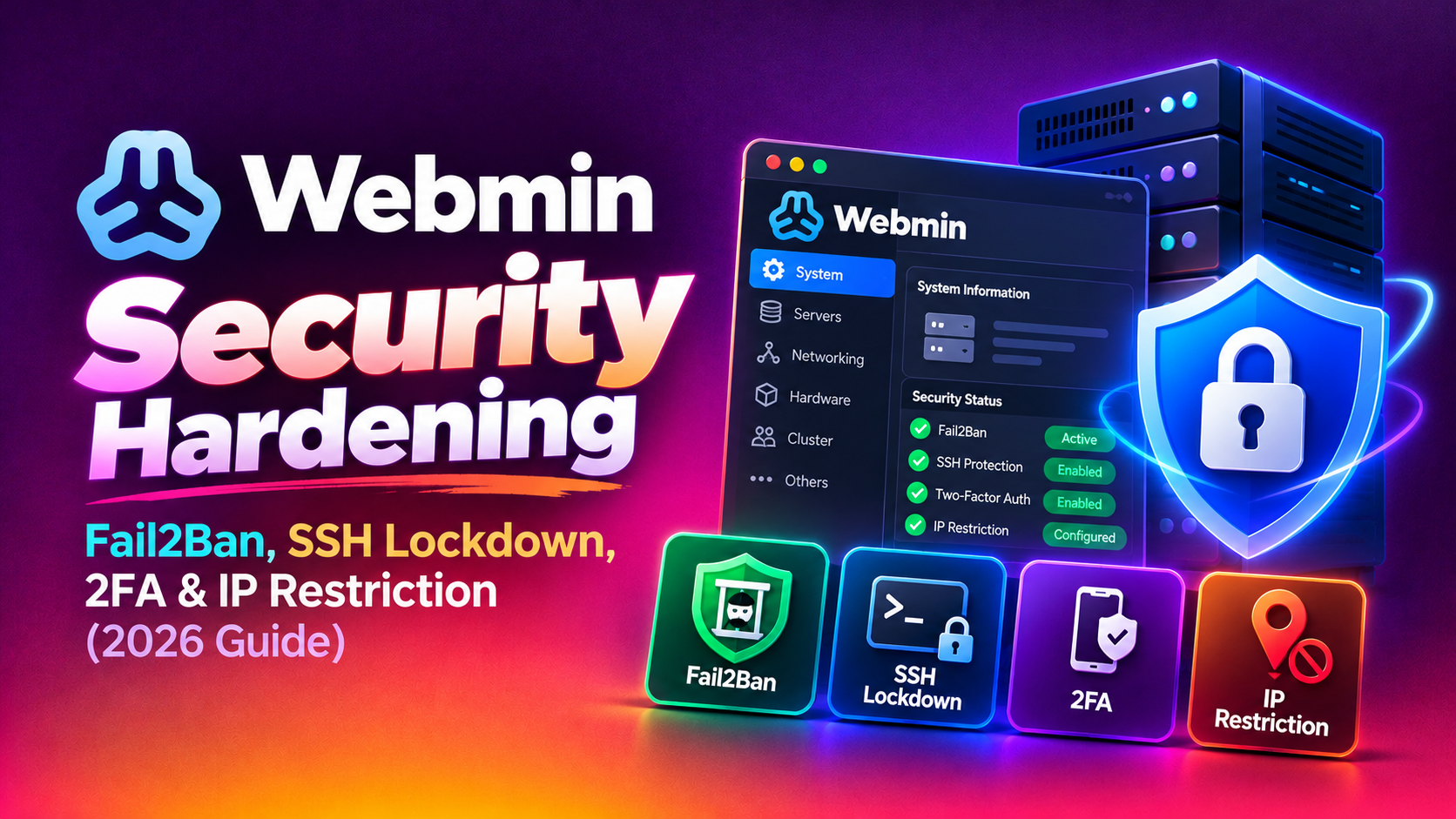 Webmin Security Hardening: Fail2Ban, SSH Lockdown, 2FA & IP Restriction (2026 Guide)