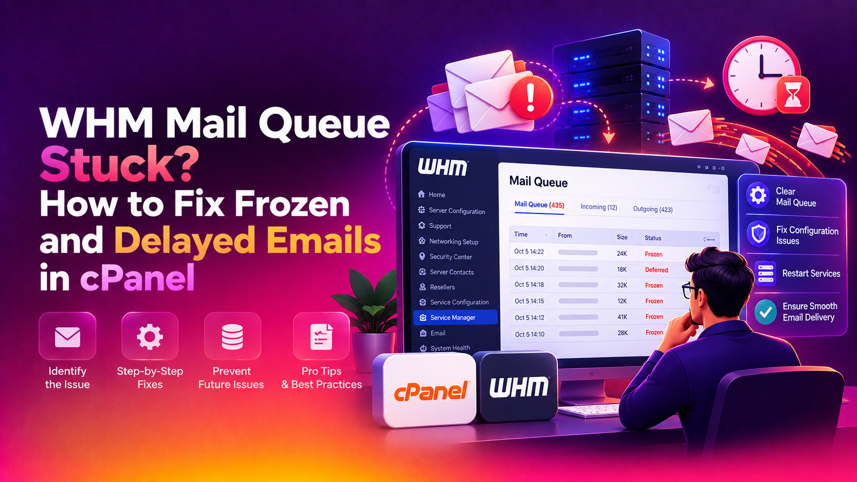 WHM Mail Queue Stuck? How to Fix Frozen and Delayed Emails in cPanel