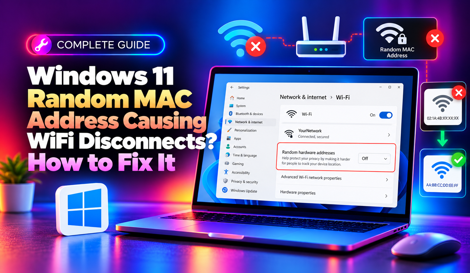Windows 11 Random MAC Address Causing WiFi Disconnects? How to Fix It (2026 Guide)