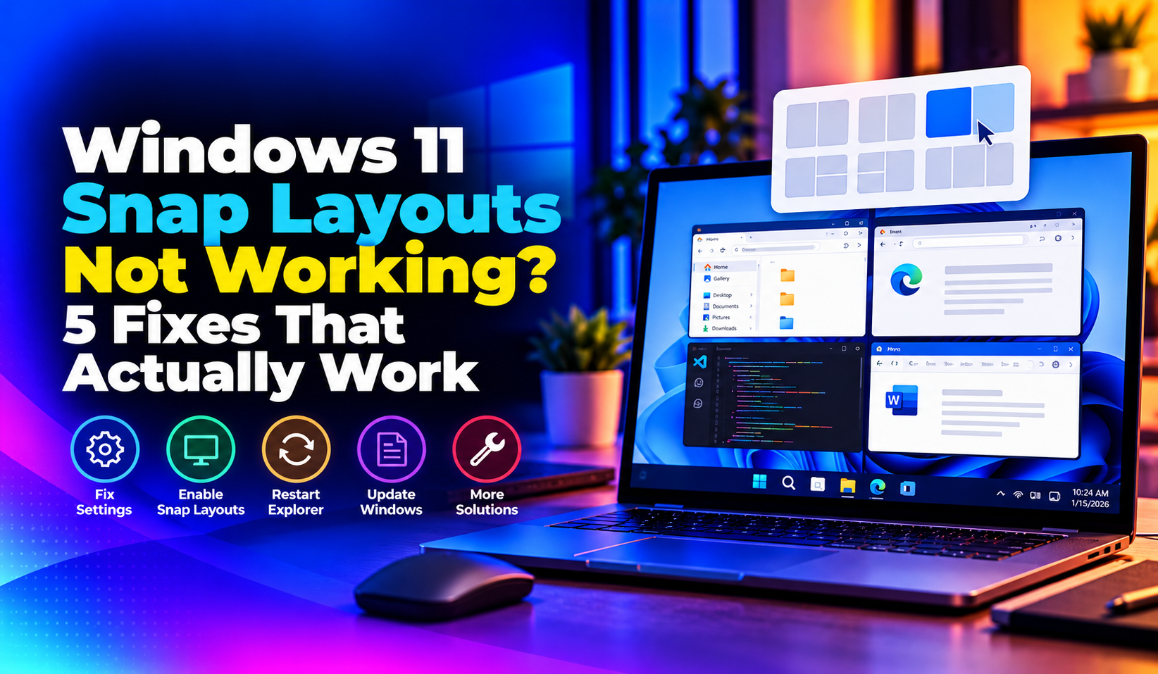 Windows 11 Snap Layouts Not Working? 5 Fixes That Actually Work (2026)