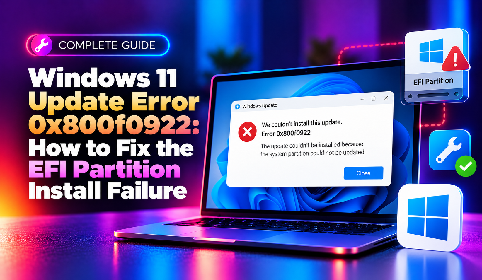 Windows 11 Update Error 0x800f0922: How to Fix the EFI Partition Install Failure (2026)